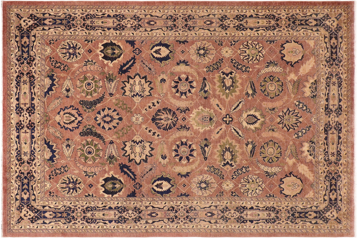 handmade Traditional Kafkaz Orange Blue Hand Knotted RECTANGLE 100% WOOL area rug 10x14
