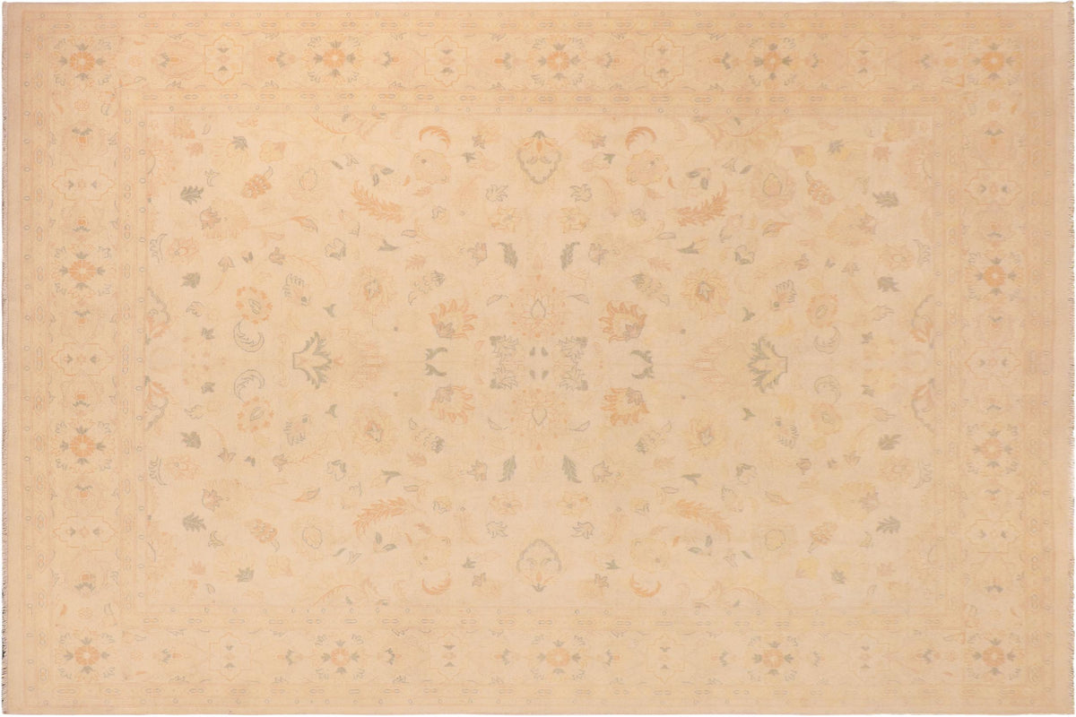 handmade Traditional Kafkaz Beige Gold Hand Knotted RECTANGLE 100% WOOL area rug 10x13