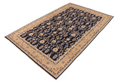 handmade Transitional Kafkaz Blue Brown Hand Knotted RECTANGLE 100% WOOL area rug 10' x 15'