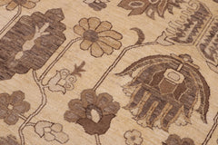 handmade Transitional Kafkaz Beige Tan Hand Knotted RECTANGLE 100% WOOL area rug 10' x 14'