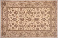 handmade Transitional Kafkaz Beige Tan Hand Knotted RECTANGLE 100% WOOL area rug 10' x 14'