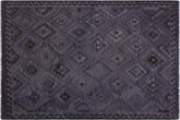 6x8 hand woven Turkish Flat Weave Kilim wool rug in gray and brown - Chic Turkish Carlos