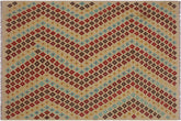 handmade Modern Kilim Tan Red Hand-Woven RECTANGLE 100% WOOL area rug 5x7
