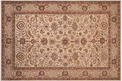handmade Transitional Kafkaz Tan Lt. Tan Hand Knotted RECTANGLE 100% WOOL area rug 10' x 13'