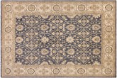 8x10 hand knotted transitional wool rug in gray and ivory - Classic Casimira Bluish