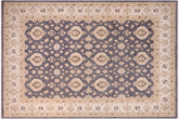 10x14 hand knotted transitional wool rug in gray and ivory - Oriental Cassi