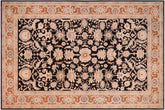 handmade Transitional Kafkaz Black Orange Hand Knotted RECTANGLE 100% WOOL area rug 10' x 14'