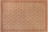 10x14 hand knotted modern wool rug in brown and tan - Modern Traci