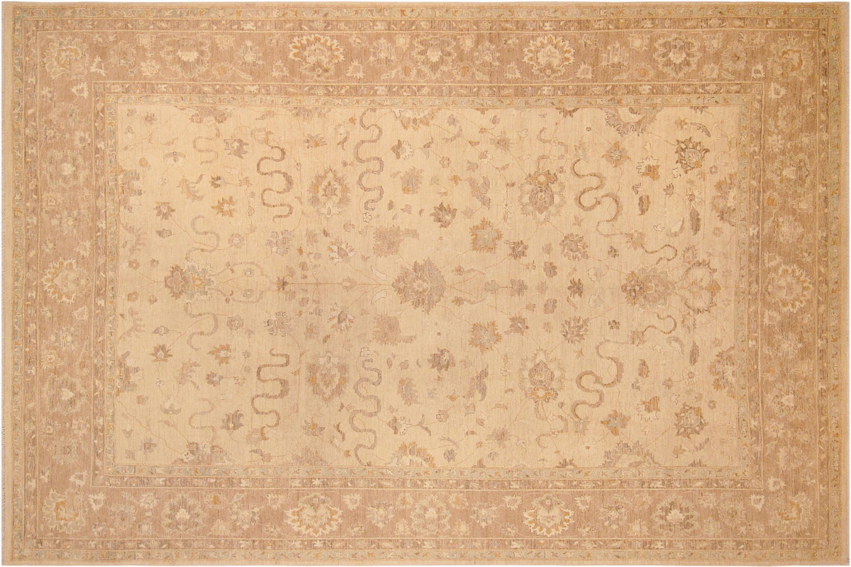 handmade Traditional Kafkaz Tan Brown Hand Knotted RECTANGLE 100% WOOL area rug 10x14