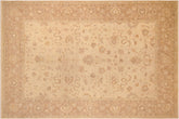 10x14 hand knotted Ziegler wool rug in tan and brown - Bohemian Ziegler Kendra