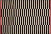 handmade Modern Kilim Ivory Black Hand-Woven RECTANGLE 100% WOOL area rug 6x8