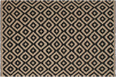 6x10 hand woven Turkish Flat Weave Kilim wool rug in beige and black - Chic Turkish Toshiko