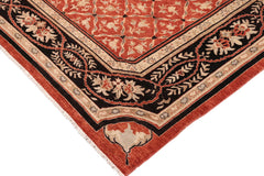 handmade Transitional Kafkaz Rust Black Hand Knotted RECTANGLE 100% WOOL area rug 10' x 14'