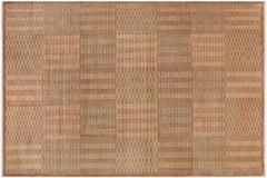 handmade Modern Gabbeh Brown Beige Hand Knotted RECTANGLE 100% WOOL area rug 10' x 13'