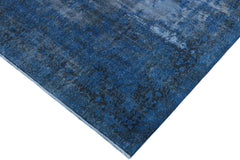 handmade Modern Vintage Blue Black Hand Knotted RECTANGLE 100% WOOL area rug 10' x 13'