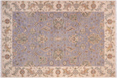 6x8 hand knotted Ziegler wool rug in gray and ivory - Oriental Ziegler Sparks