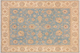 9x12 hand knotted Ziegler wool rug in blue and beige - Chic Ziegler Spears