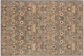 handmade Modern Kafkaz Gray Brown Hand Knotted RECTANGLE 100% WOOL area rug 9' x 11'