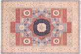 9x12 hand knotted Mamluk wool rug in ivory and rust - Rustic Mamluk Spencer