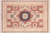 8x10 hand knotted Mamluk wool rug in beige and rust - Tribal Mamluk Spivey