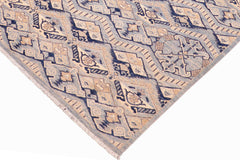 handmade Modern Kafkaz Blue Beige Hand Knotted RECTANGLE 100% WOOL area rug 6' x 9'