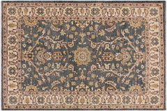 handmade Traditional Kafkaz Green Beige Hand Knotted RECTANGLE 100% WOOL area rug 4x6