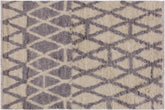 handmade Geometric Moroccan Ivory Grey Hand Knotted RECTANGLE 100% WOOL area rug 4' x 6'