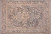 8x10 hand knotted Ziegler wool rug in gray and blue - Bohemian Ziegler Staley