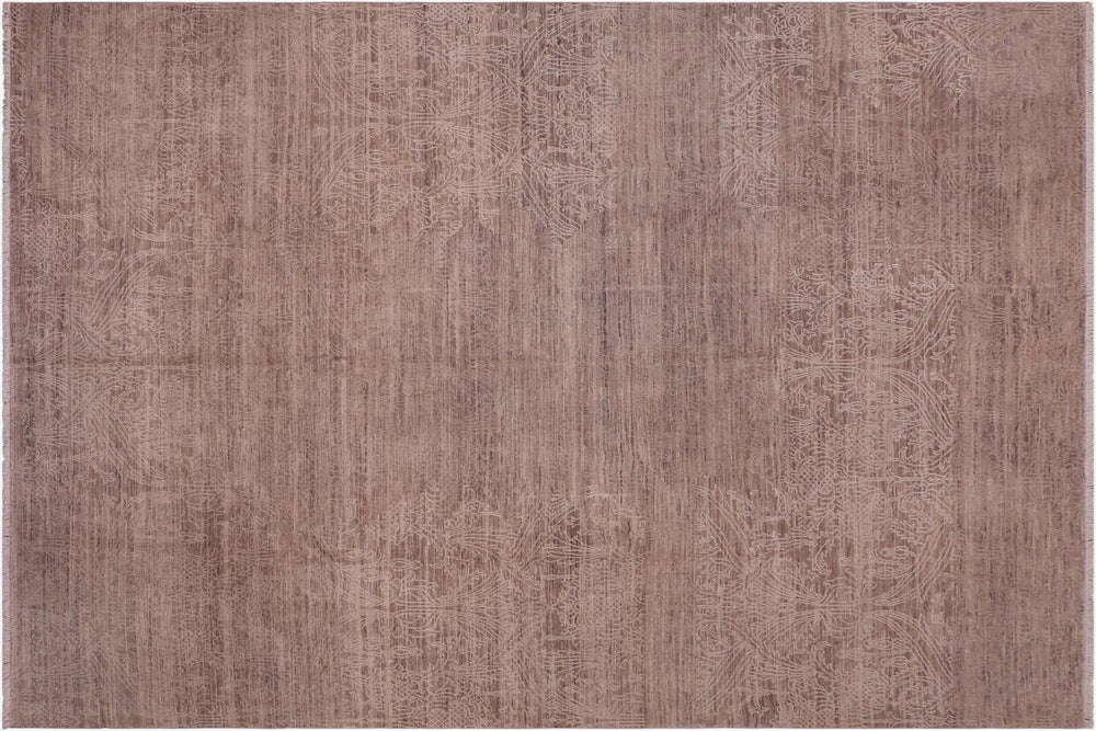 handmade Modern Kafkaz Grey Ivory Hand Knotted RECTANGLE 100% WOOL area rug 8' x 10'