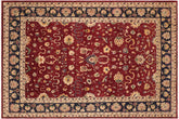 10x14 hand knotted Ziegler wool rug in red and blue - Chic Ziegler Paulette