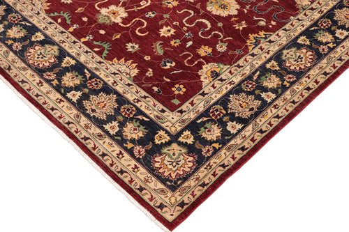 handmade Traditional Kafkaz Red Blue Hand Knotted RECTANGLE 100% WOOL area rug 10x14