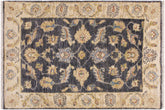 2x3 hand knotted Ziegler wool rug in gray and ivory - Oriental Ziegler Stapleto