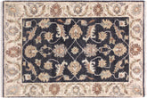 2x3 hand knotted Ziegler wool rug in gray and ivory - Bohemian Ziegler Steadman