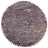 handmade Modern Round Kafkaz Grey Blue Hand Knotted ROUND 100% WOOL area rug 8' x 8'