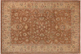 10x13 hand knotted Ziegler wool rug in brown and tan - Oriental Ziegler Desiree