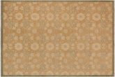 10x14 hand knotted modern wool rug in brown and green - Chic Ginger