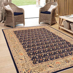 handmade Transitional Kafkaz Blue Gold Hand Knotted RECTANGLE 100% WOOL area rug 10' x 14'