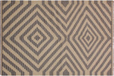 4x6 hand woven Turkish Flat Weave Kilim wool rug in ivory and gray - Modern Turkish Sadler