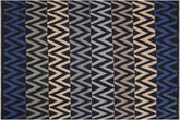 handmade Modern Kilim Black Ivory Hand-Woven RECTANGLE 100% WOOL area rug 8x10