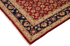 handmade Transitional Kafkaz Red Blue Hand Knotted RECTANGLE 100% WOOL area rug 10' x 14'