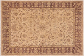 10x14 hand knotted Ziegler wool rug in tan and brown - Chic Ziegler Lynette