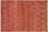 handmade Geometric Moroccan Rust Brown Hand Knotted RECTANGLE 100% WOOL area rug 5' x 8'