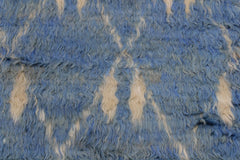 handmade Geometric Moroccan Lt. Blue Ivory Hand Knotted RECTANGLE 100% WOOL area rug 4' x 6'