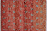 handmade Geometric Moroccan Rust Grey Hand Knotted RECTANGLE 100% WOOL area rug 4' x 6'
