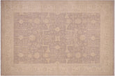 10x14 hand knotted transitional wool rug in gray and beige - Bohemian Smith