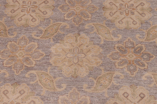 handmade Transitional Kafkaz Gray Beige Hand Knotted RECTANGLE 100% WOOL area rug 9' x 12'