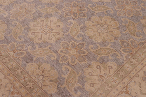 handmade Transitional Kafkaz Gray Beige Hand Knotted RECTANGLE 100% WOOL area rug 9' x 12'