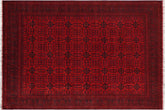 handmade Geometric Khal Muhamm Red Blue Hand Knotted RECTANGLE 100% WOOL area rug 10' x 13'