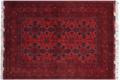 handmade Tribal Biljik Khal Mohammadi Red Blue Hand Knotted RECTANGLE 100% WOOL area rug 5x7