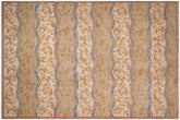 10x13 hand knotted modern wool rug in green and blue - Chic Henriett
